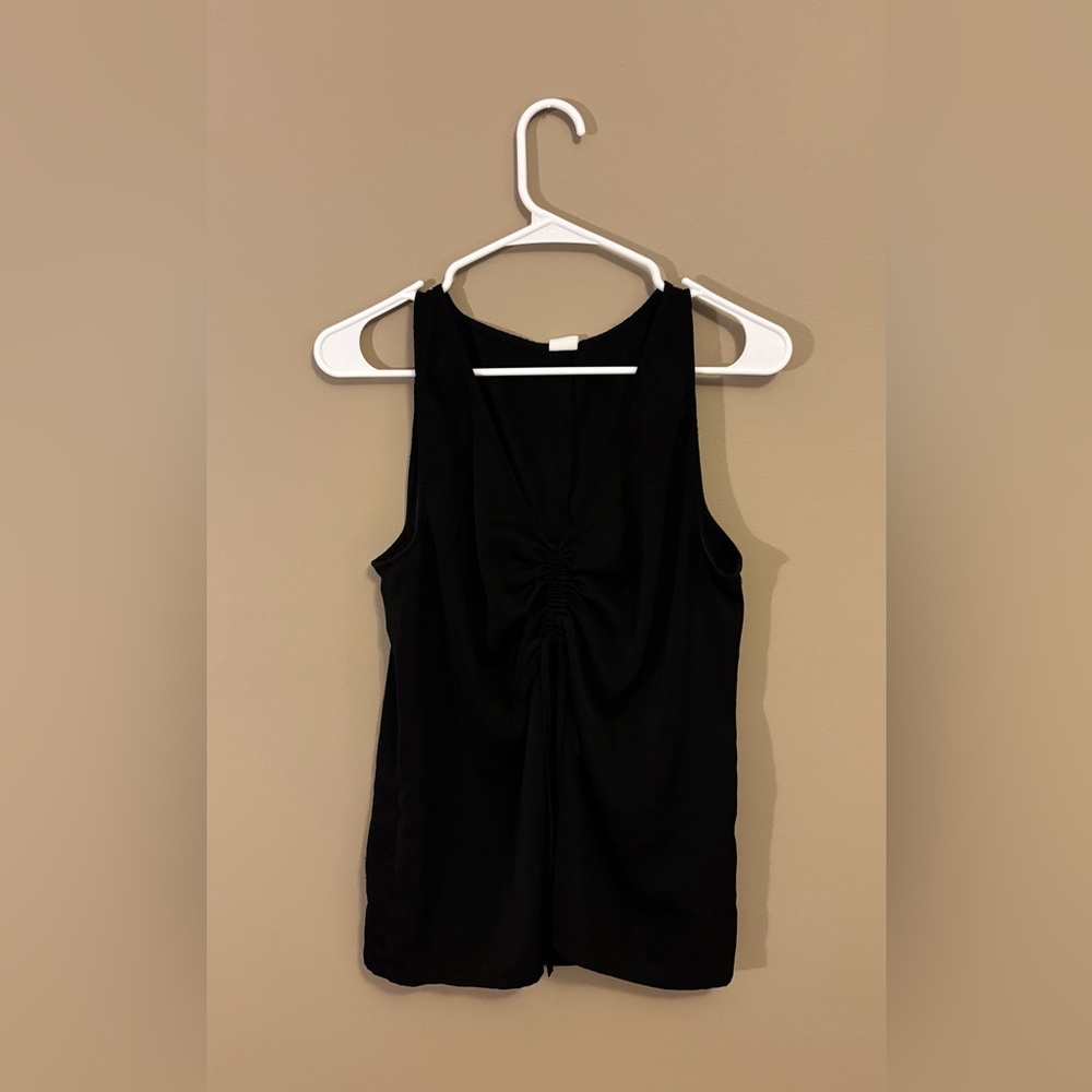 Melrose and Market Black Gathered Tank Top